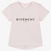 Givenchy Girls Pink Cotton Logo T-shirt In Pink