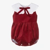 PHI CLOTHING BABY GIRLS RED COTTON VELVET SHORTIE