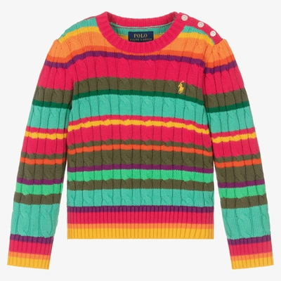 Polo Ralph Lauren Kids' Cable-knit Cotton Sweater In Green