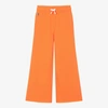 RALPH LAUREN GIRLS ORANGE COTTON WIDE-LEG JOGGERS