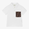 FENDI BABY BOYS WHITE COTTON POLO SHIRT