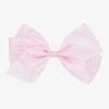 PEACH RIBBONS GIRLS PINK GINGHAM BOW CLIP (12CM)