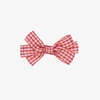 PEACH RIBBONS GIRLS RED GINGHAM BOW CLIP (7CM)