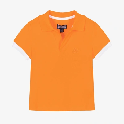 Vilebrequin Kids' Contrast-trim Polo Shirt (2-14 Years) In Orange