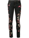 ALICE AND OLIVIA EMBROIDERED SLIM FIT SKINNY JEANS,CC702D3310912106929