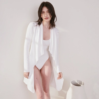 Lunya The Short Robe In Sincere White