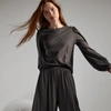 Lunya Long Sleeve Organic Pima Cotton T-shirt In Meditative Grey