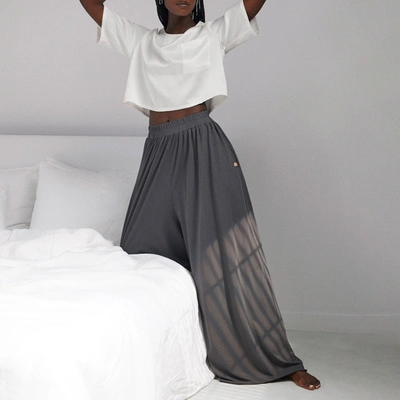 Lunya Organic Pima Wide Leg Pant In Meditative Grey