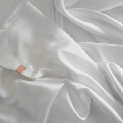 Lunya Washable Silk Flat Sheet In Tranquil White