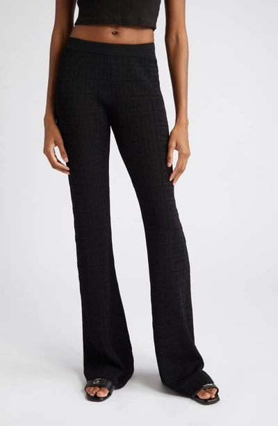 Givenchy 4g Jacquard Mesh Flare Trousers In Black  