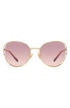 Miu Miu Round-frame Gradient-lenses Sunglasses In Gold/ Rose