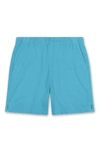 Goodlife Essential Slim Fit Linen & Cotton Shorts In Neon Blue