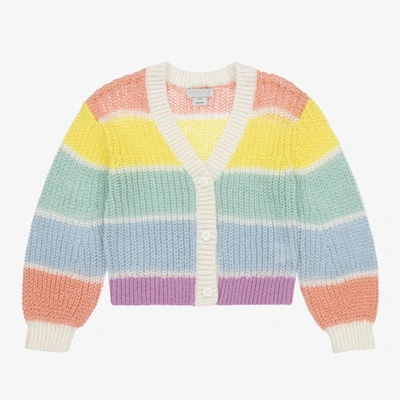 Stella Mccartney Kids' Striped Cardigan In Multicolour