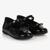 DOLCE & GABBANA GIRLS BLACK PATENT LEATHER SHOES