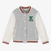 KENZO KENZO KIDS BOYS GREY VARSITY TIGER BASEBALL JACKET