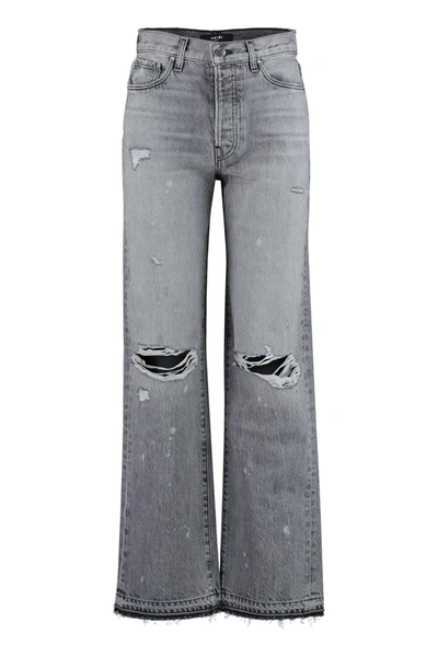 Amiri Grey Straight-leg Jeans In Grey