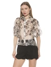 Alexia Admor Billie Floral Button-up Shirt In Ivory