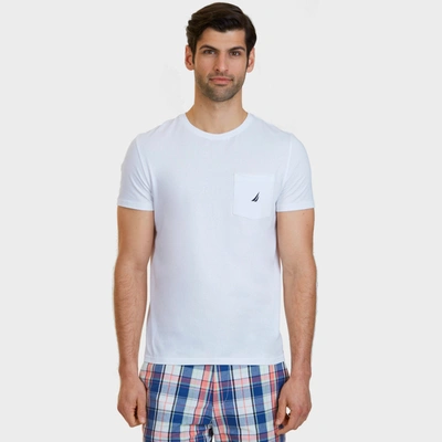 Nautica Mens Big & Tall Active Stretch Pocket T-shirt In White
