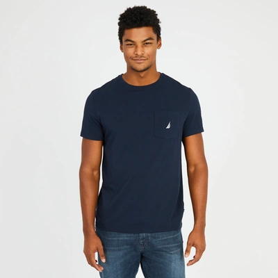 Nautica Mens Big & Tall Active Stretch Pocket T-shirt In Blue