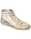 Golden Goose Slide Double Quarter Sneakers In Silver