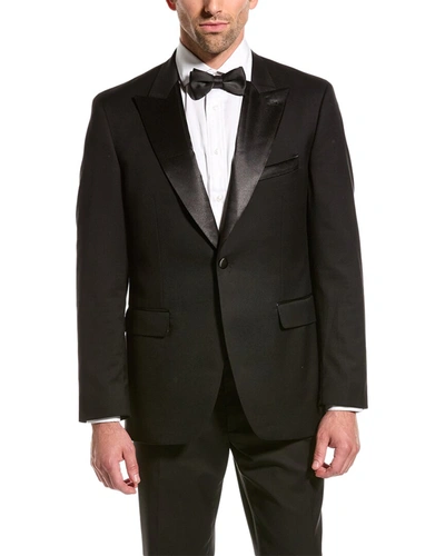 Alton Lane Mercantile Tuxedo Tailored Fit Suit With Flat Front Pant In Black