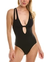 Becca By Rebecca Virtue Color Code Skylar Plunge One Piece Swimsuit In Black