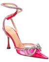 Mach&mach Double Bow Vinyl & Leather Pump In Pink