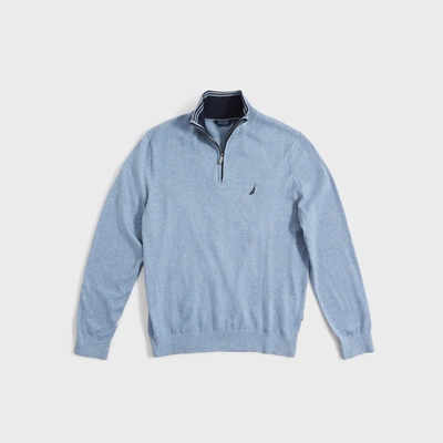 Nautica Men's Navtech Classic-fit Solid Quarter Zip Sweater In Blue