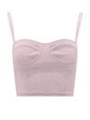 Alexander Mcqueen Rib-knit Bustier Sleeveless Top In Pink