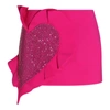 Area Heart Embellished Ruffled Mini Skirt In Fuchsia