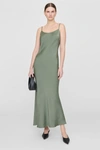 Anine Bing Chloe Silk Dress In Green