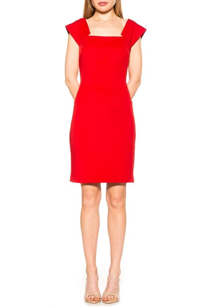 Alexia Admor Harper Cap Sleeves Dress In Red