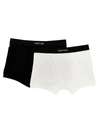 TOM FORD 2-PACK LOGO BOXERS UNDERWEAR, BODY WHITE/BLACK