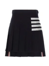 Thom Browne Plain Weave 4 Bar Pleated Mini Skirt