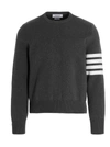 THOM BROWNE 4 BAR SWEATER, CARDIGANS GRAY