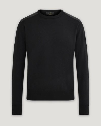 Belstaff Kerrigan Crew Neck Jumper Merino Wool Black