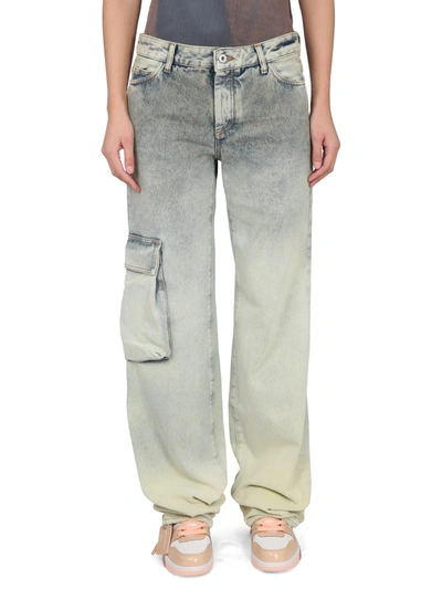 Off-white Toybox Laundry Wide-leg Jeans In Verde