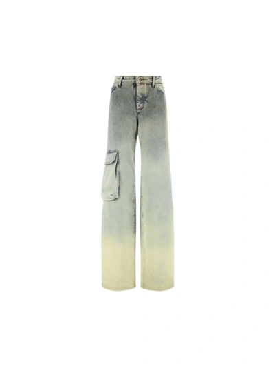 Off-white Toybox Laundry Wide-leg Jeans In Green