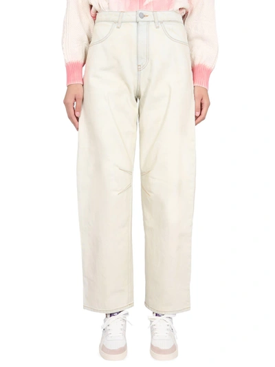 Palm Angels High-waisted Jeans In Bianco
