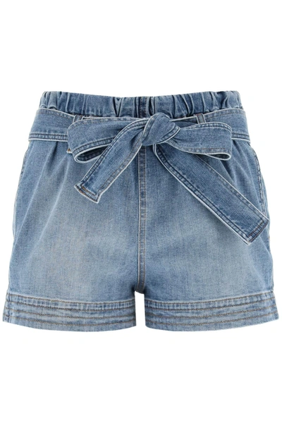 Stella Mccartney Denim Bermuda Shorts In Blu