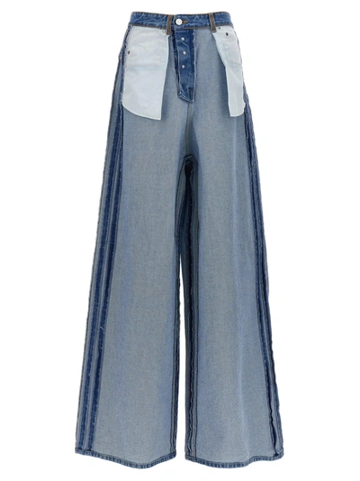 Vetements Inside-out Effect Denim Jeans In Light Blue