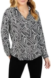 FOXCROFT FOXCROFT MARY GEOMETRIC PRINT BUTTON-UP SHIRT