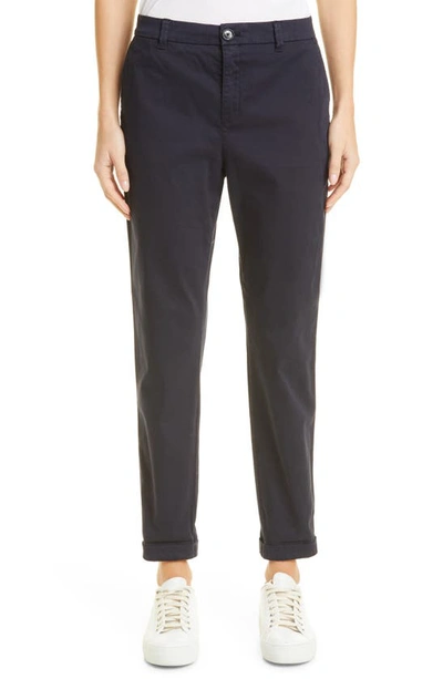Hugo Boss Tachini2 Stretch Cotton Ankle Pants In Midnight