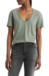 Ag Relaxed Cotton U-neck Tee In Hunter Se