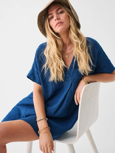 Faherty Sanibel Basketweave Dress In Indigo