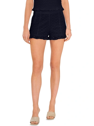 1.state Womens Eyelet Ruffled Casual Shorts In Blue