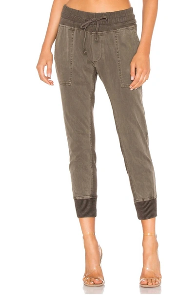 James Perse Faded Cotton Jogging Bottoms In Green