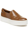 Vince Warren Croco Slip-on Sneakers In Beige