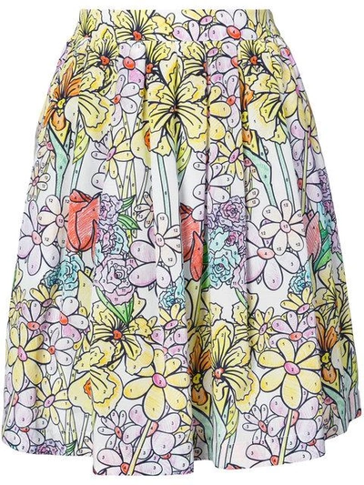 Moschino Paint By Number Print Skirt In Multicolour