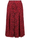 GUCCI Gucci Leopard Silk-Blend Skirt